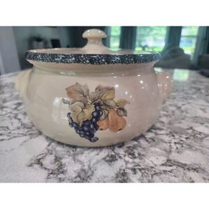 Home and Garden Party Fruit Collection canister with handles and lid